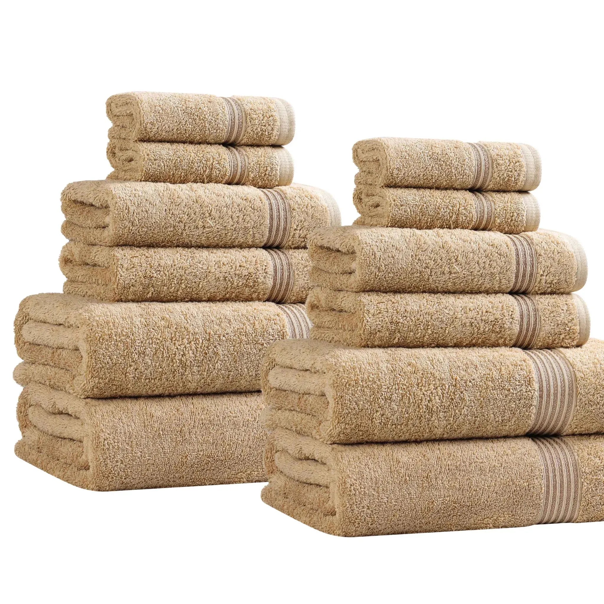Heritage Egyptian Cotton Plush Absorbent Luxury 12 Piece Towel Set