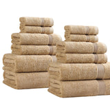 Heritage Egyptian Cotton Plush Absorbent Luxury 12 Piece Towel Set