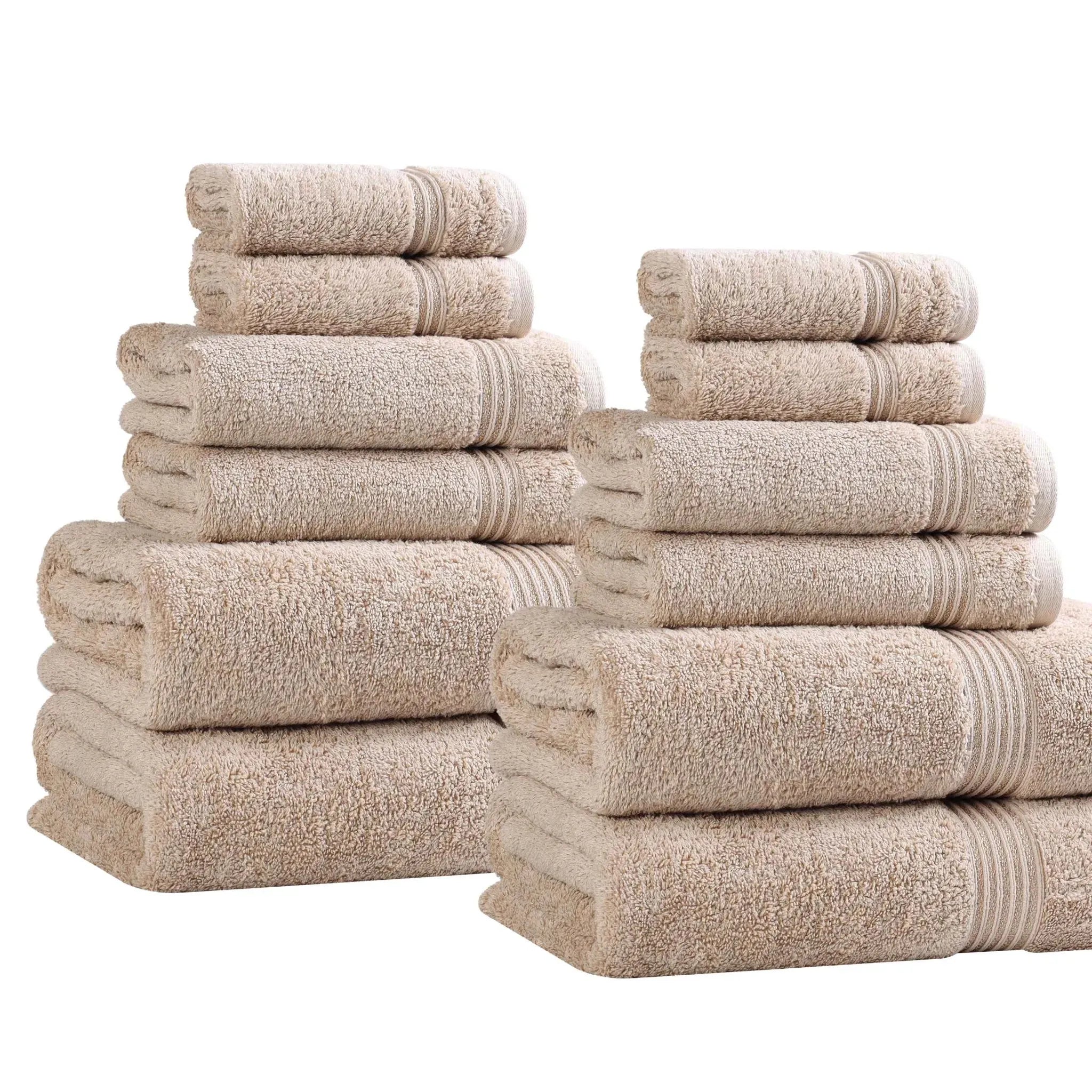 Heritage Egyptian Cotton Plush Absorbent Luxury 12 Piece Towel Set