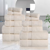 Zero Twist Cotton Ultra-Soft Absorbent Assorted 12 Piece Towel Set