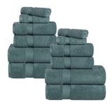 Zero Twist Cotton Ultra-Soft Absorbent Assorted 12 Piece Towel Set
