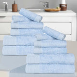 Rayon from Bamboo Eco-Friendly Fluffy Soft Solid 12 Piece Towel Set