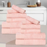 Rayon from Bamboo Eco-Friendly Fluffy Soft Solid 12 Piece Towel Set