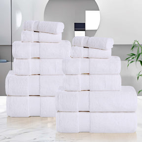 Zero Twist Cotton Ultra-Soft Absorbent Assorted 12 Piece Towel Set