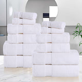 12-Piece Set, 100% Cotton Bathroom Towels, Zero Twist