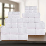 Zero Twist Cotton Waffle Towel Set 12-Piece - Napa