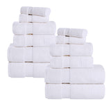 Zero Twist Cotton Ultra-Soft Absorbent Assorted 12 Piece Towel Set