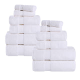 12-Piece Set, 100% Cotton Bathroom Towels, Zero Twist