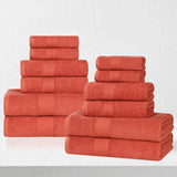 Eco-Friendly Ring-Spun Cotton 12-Piece Towel Set