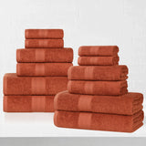 Eco-Friendly Ring-Spun Cotton 12-Piece Towel Set