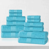 Eco-Friendly Ring-Spun Cotton 12-Piece Towel Set
