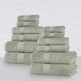 Oregon Organic Cotton Medium Weight Solid 12-Piece Towel Set