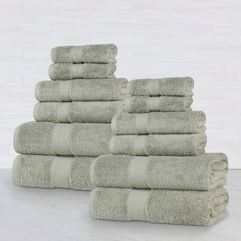 Oregon Organic Cotton Medium Weight Solid 12-Piece Towel Set