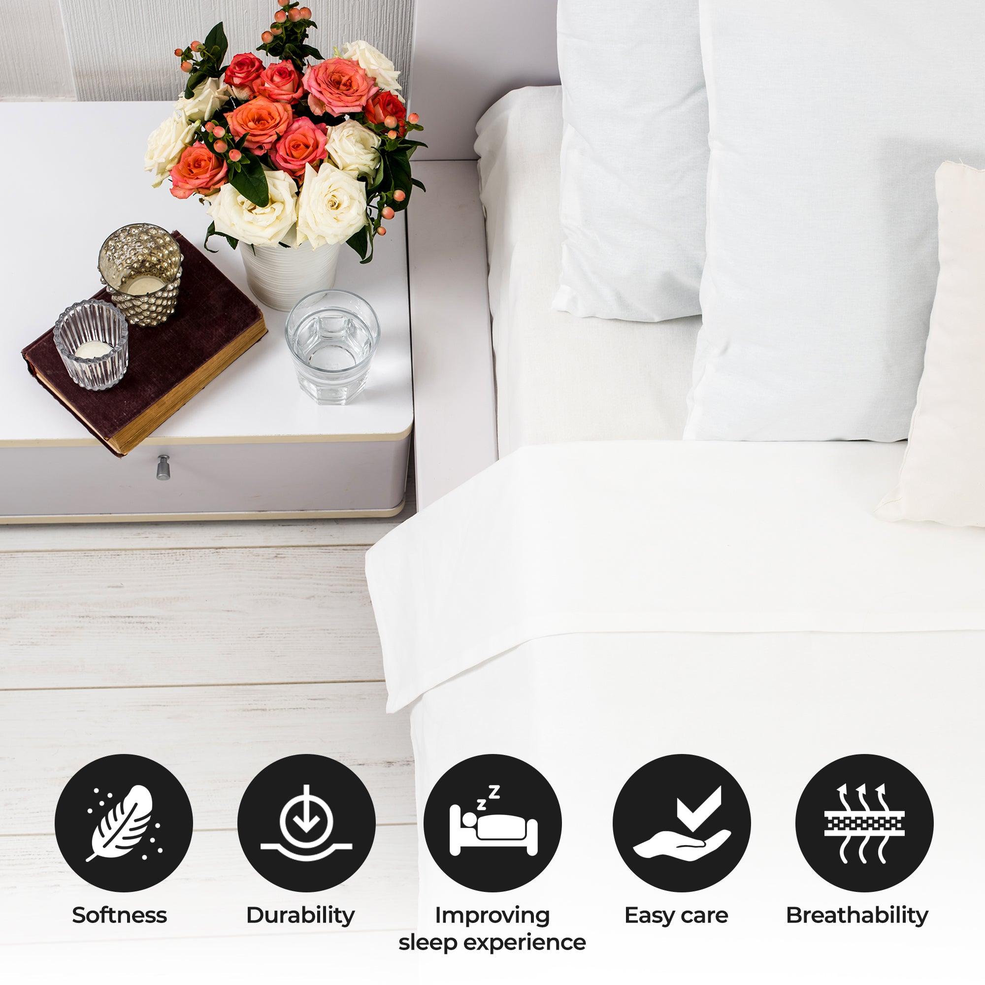 Cotton Blend Percale Hotel Quality Fitted Bed Sheets, Set of 3, 6, 12