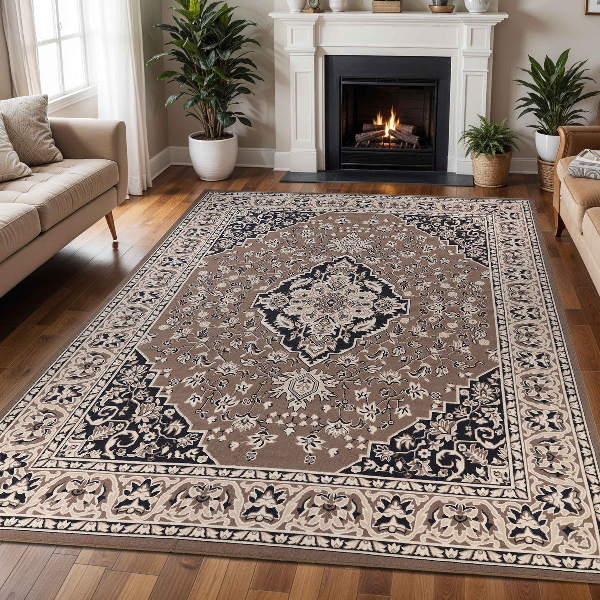 Glendale Traditional Floral Medallion Indoor Area Rug or Runner Rug