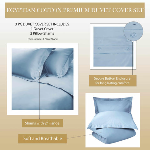 1500 Thread Count Egyptian Cotton Solid Duvet Cover