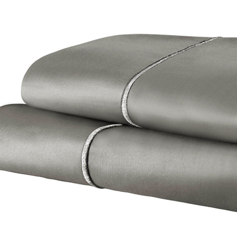 Egyptian Cotton 1500 Thread Count Pillowcases - Set of 2 - Embroidered Marrow Stitch Hem