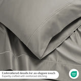 Egyptian Cotton 1500 Thread Count Pillowcases - Set of 2 - Embroidered Marrow Stitch Hem