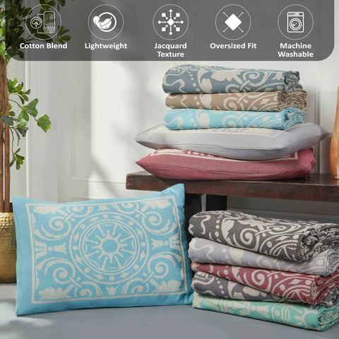 Lightweight Cotton Blend Bedspread Sets Adalie Medallion Jacquard