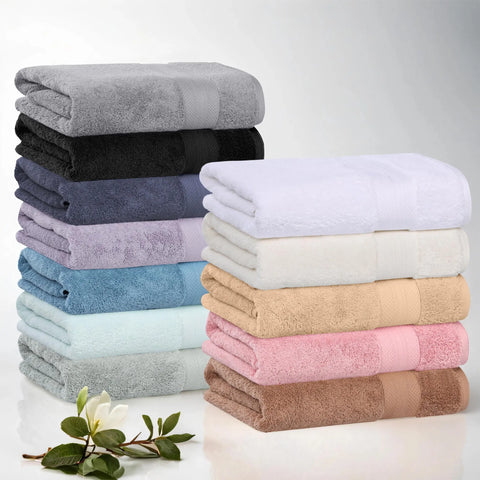 Turkish Cotton Towel Set 3-Piece Aria Plush Solid