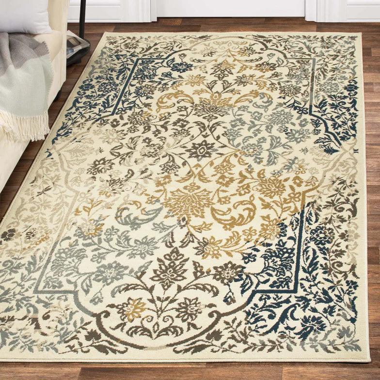 Ariza Transitional Floral Vine Indoor Area Rug Or Runner Rug