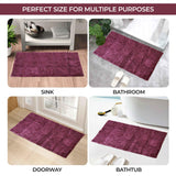 Cotton Checkers Geometric Non-Skid Washable 2 Piece Bath Rug Set