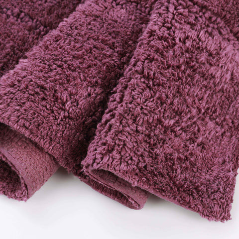 2 Piece Cotton Checkered Solid Non Slip Bath Rug Set