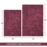 Cotton Checkers Geometric Non-Skid Washable 2 Piece Bath Rug Set