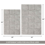 Cotton Checkers Geometric Non-Skid Washable 2 Piece Bath Rug Set