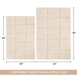 Cotton Checkers Geometric Non-Skid Washable 2 Piece Bath Rug Set
