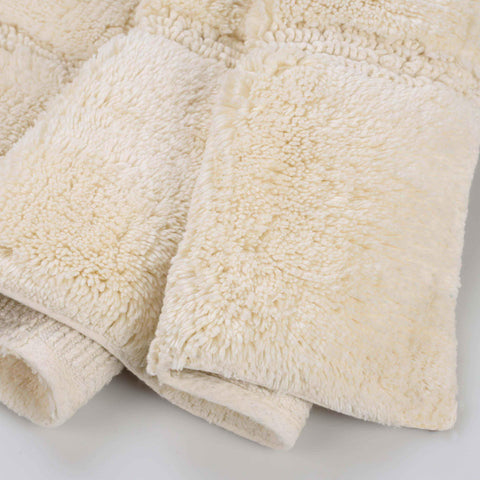 2 Piece Cotton Checkered Solid Non Slip Bath Rug Set