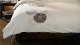 100% Cotton Classic Floral Embroidered Duvet Cover Set