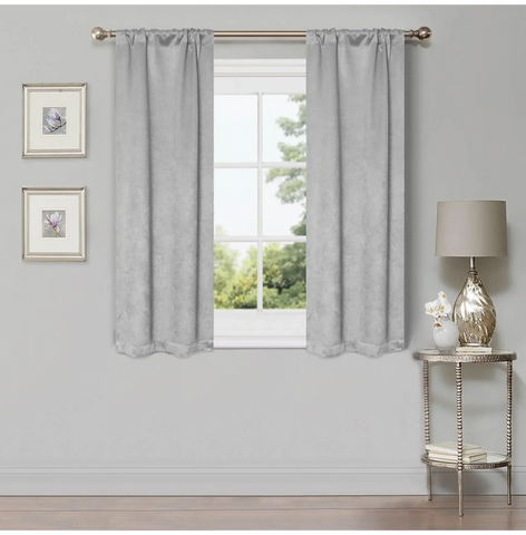 Blackout Window Curtains Waverly Geometric Room Darkening Washable Set of 2