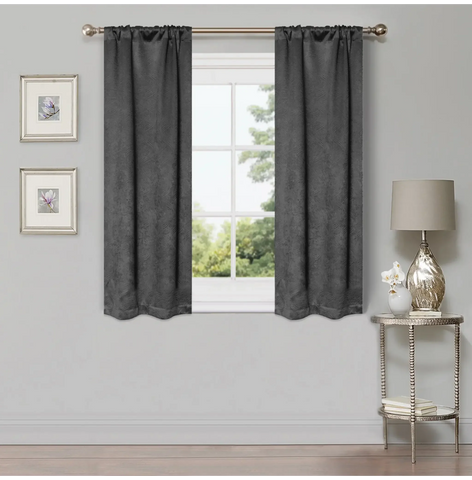 Blackout Window Curtains Waverly Geometric Room Darkening Washable Set of 2