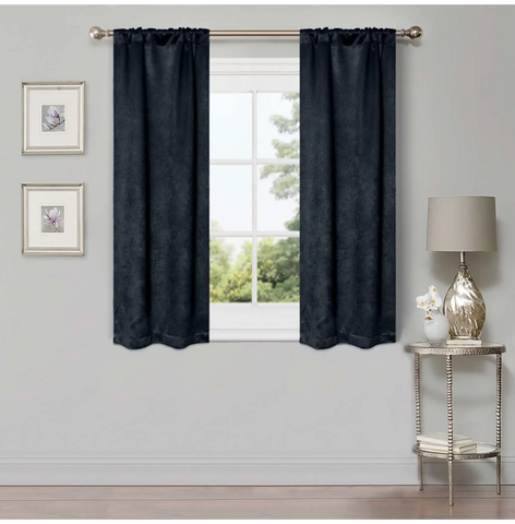 Blackout Window Curtains Waverly Geometric Room Darkening Washable Set of 2