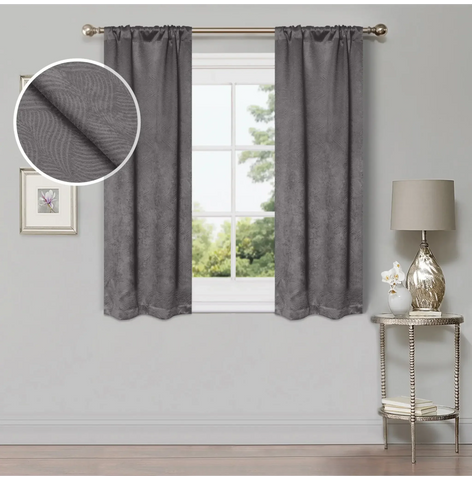 Blackout Window Curtains Waverly Geometric Room Darkening Washable Set of 2