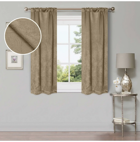 Blackout Window Curtains Waverly Geometric Room Darkening Washable Set of 2