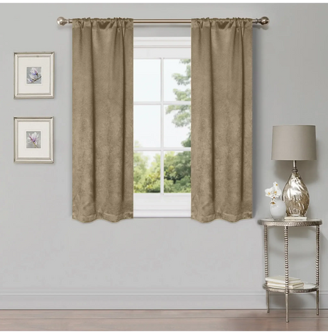 Blackout Window Curtains Waverly Geometric Room Darkening Washable Set of 2