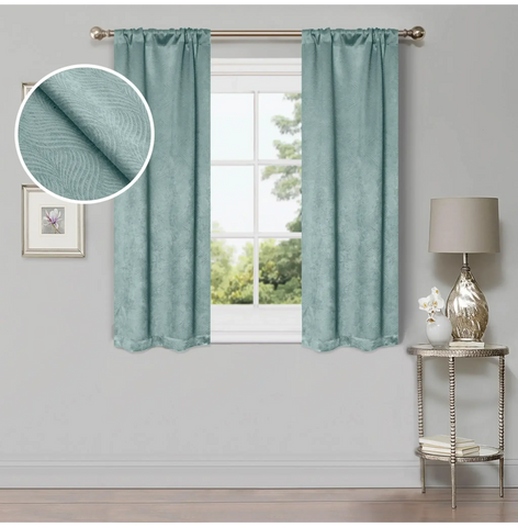 Blackout Window Curtains Waverly Geometric Room Darkening Washable Set of 2