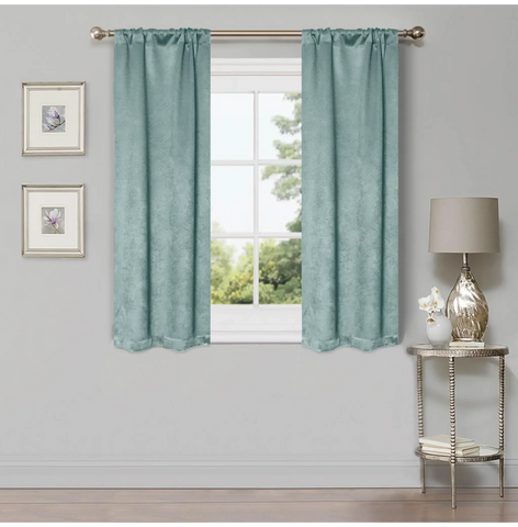 Blackout Window Curtains Waverly Geometric Room Darkening Washable Set of 2