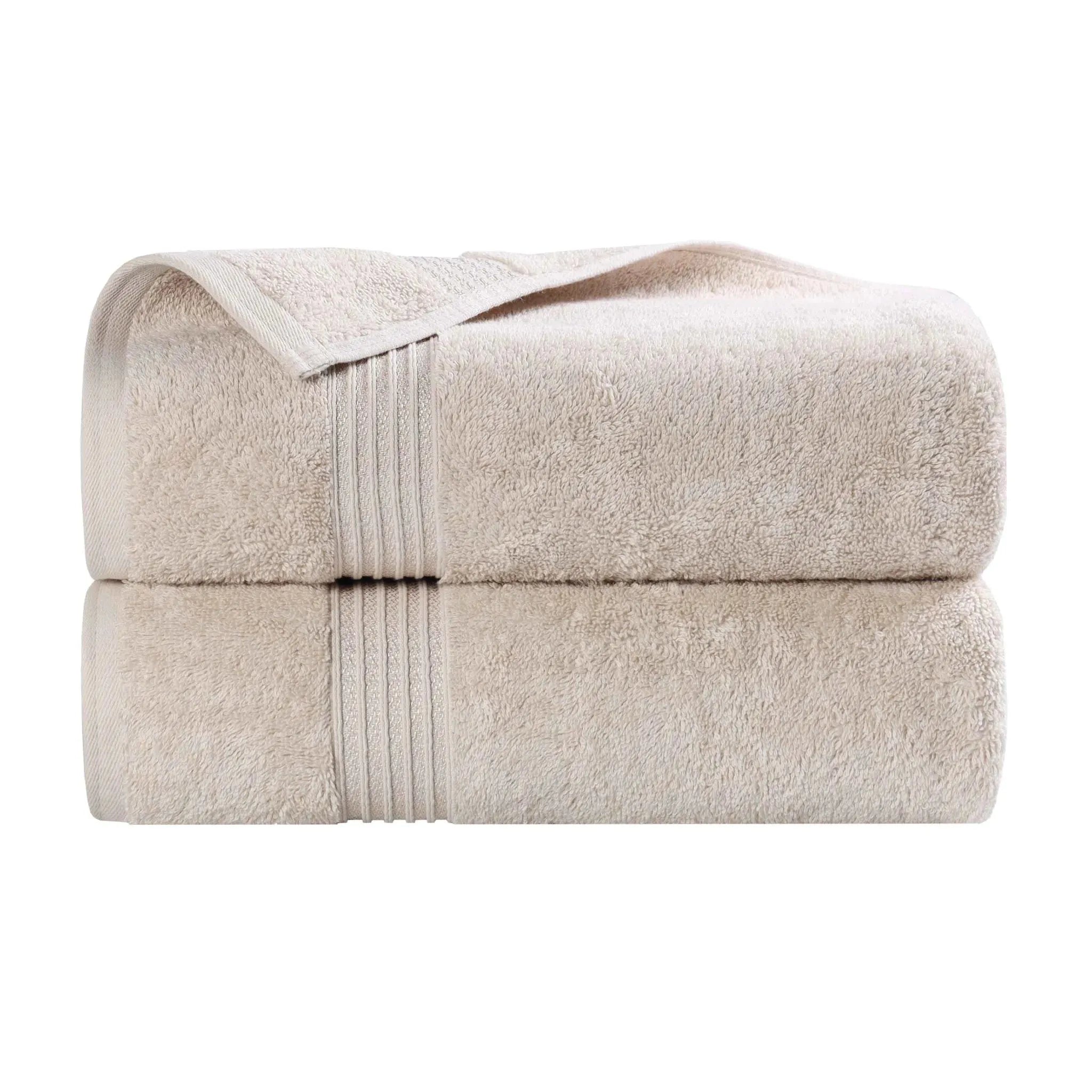 Heritage Egyptian Cotton Plush Thick Absorbent Bath Towel Set of 2