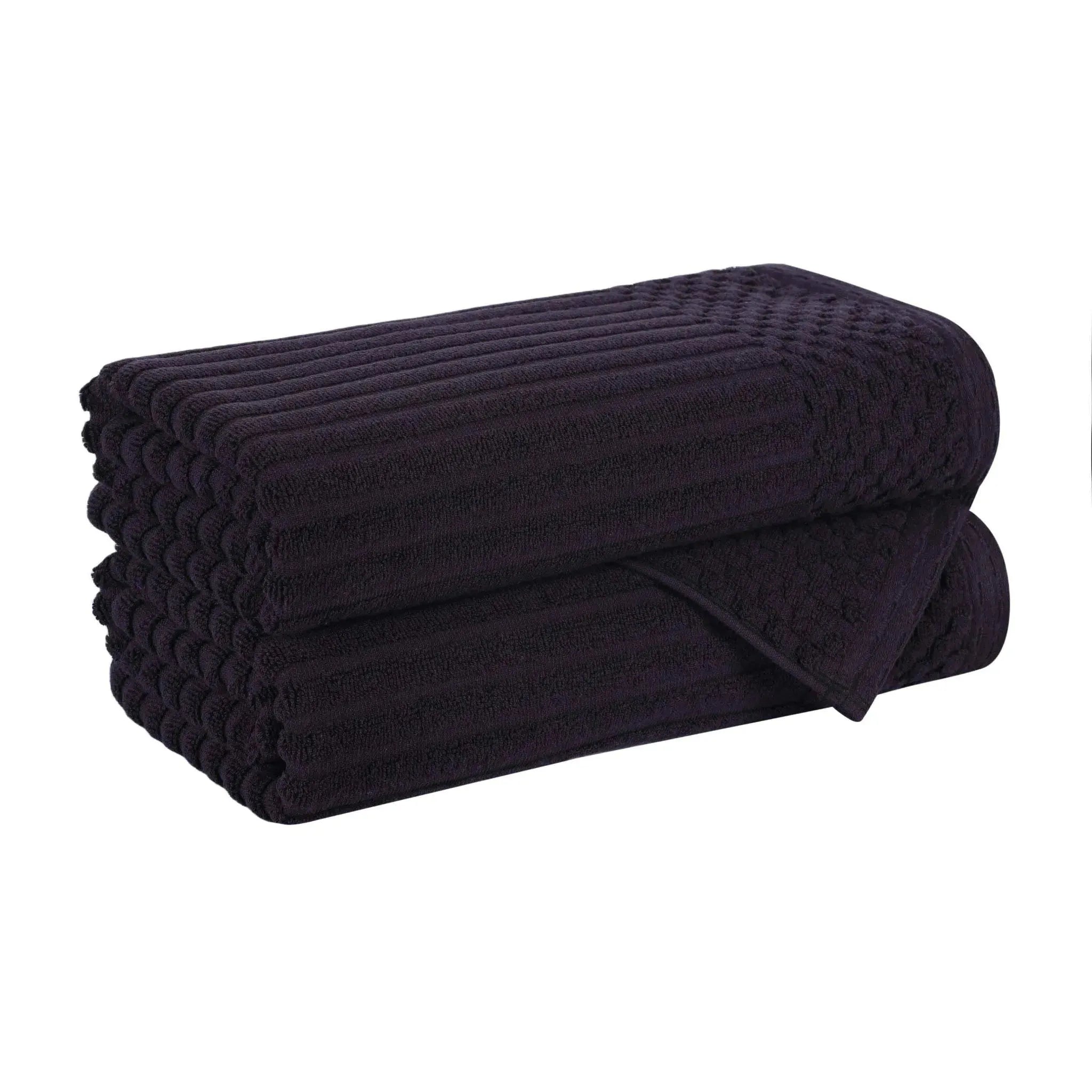 Cotton Rib Textured Ultra-Absorbent Bath Towel Set of 2