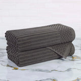 Cotton Rib Textured Ultra-Absorbent Bath Towel Set of 2