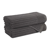 Cotton Rib Textured Ultra-Absorbent Bath Towel Set of 2