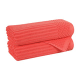 Cotton Rib Textured Ultra-Absorbent Bath Towel Set of 2