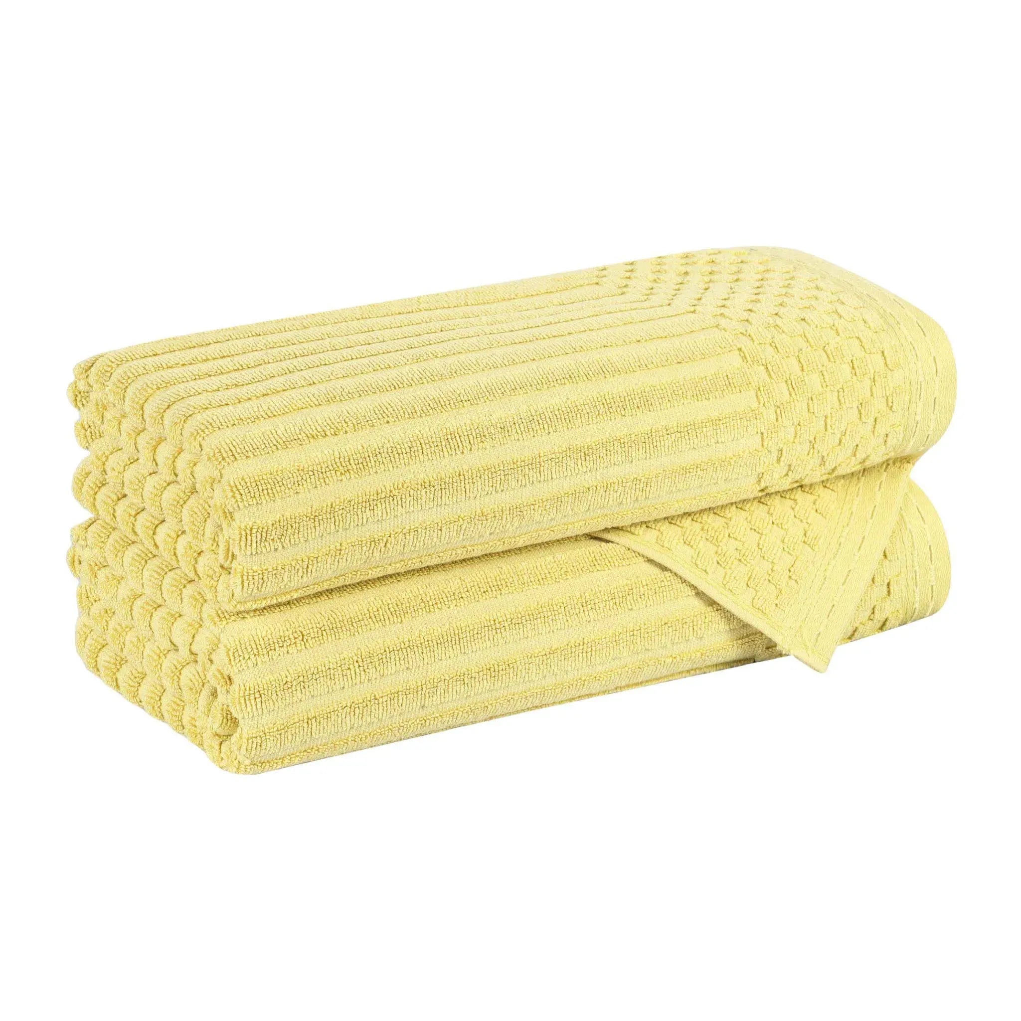 Cotton Rib Textured Ultra-Absorbent Bath Towel Set of 2