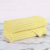 Cotton Rib Textured Ultra-Absorbent Bath Towel Set of 2
