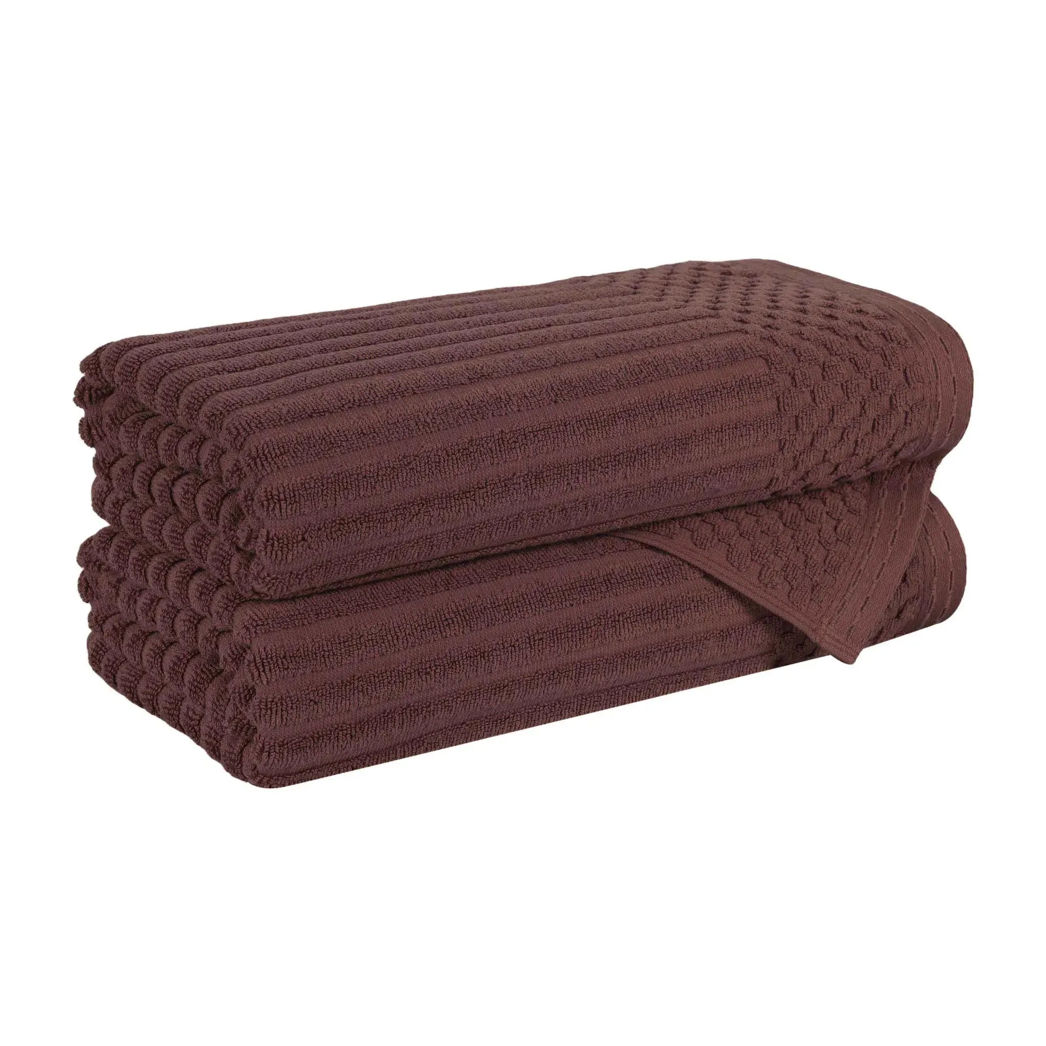 Cotton Rib Textured Ultra-Absorbent Bath Towel Set of 2