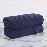 Cotton Rib Textured Ultra-Absorbent Bath Towel Set of 2