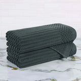 Cotton Rib Textured Ultra-Absorbent Bath Towel Set of 2